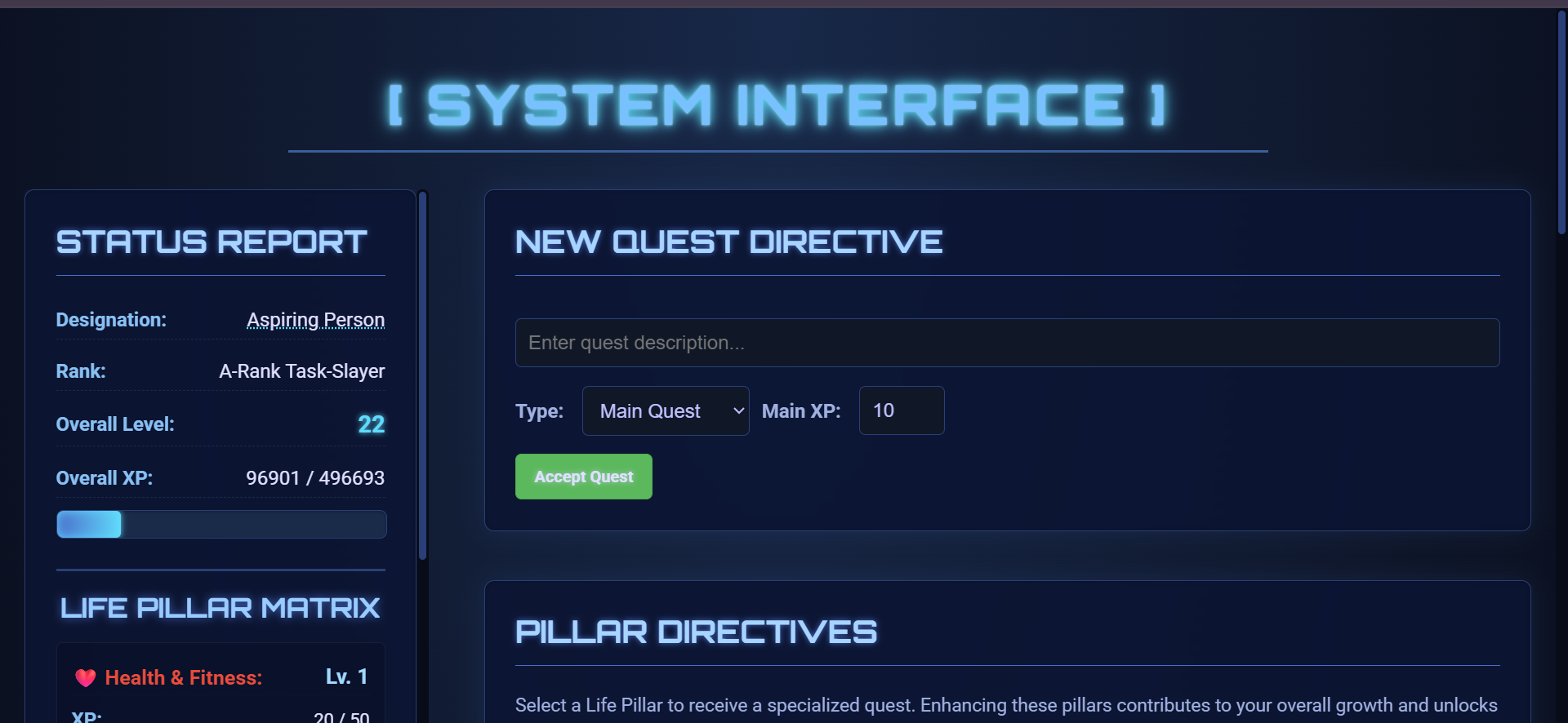 Project Solo Leveling System